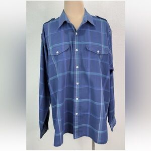 Vintage Christian Dior Monsieur Plaid Button Shirt Men's XL